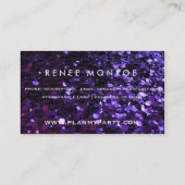 パープルフェイクグリッターおもしろいモダン名刺 名刺 (裏面)