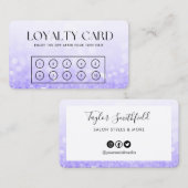 パープルフェイクグリッターエレガントロイヤリティカード 名刺 (正面/裏面)