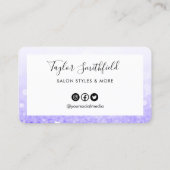 パープルフェイクグリッターエレガントロイヤリティカード 名刺 (裏面)