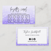 パープルフェイクグリッターカスタムロイヤリティカード 名刺 (正面/裏面)