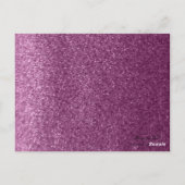パープルフェイクグリッターテーブルのシーティングカード ポストカード (裏面)