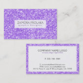 パープルフェイクグリッターモダンデザイン 名刺 (正面/裏面)