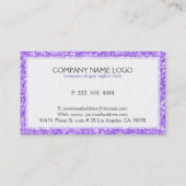 パープルフェイクグリッターモダンデザイン 名刺 (裏面)