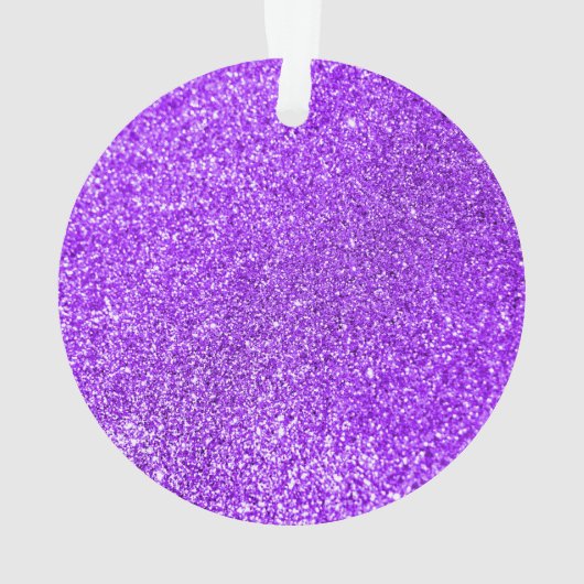 パープルフェイクグリッター写真 オーナメント (裏面)