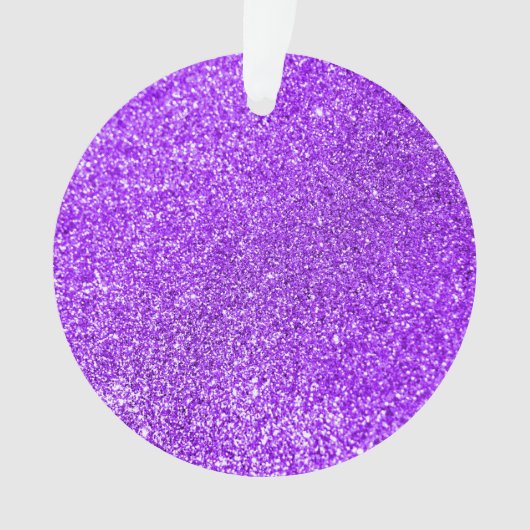 パープルフェイクグリッター写真 オーナメント (正面)