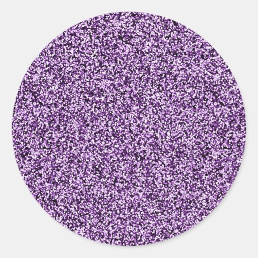 パープルフェイクグリッター封筒用シール ラウンドシール (正面)