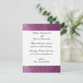 パープルフェイクグリッター結婚式招待状 招待状 (スタンド正面)