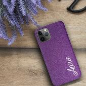 パープルフェイクグリッター美しい輝くかわいい名前 Case-Mate iPhoneケース