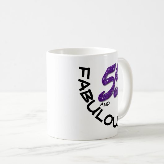 パープルフェイクグリッター55と素晴らしい誕生日ギフト コーヒーマグカップ (正面右)