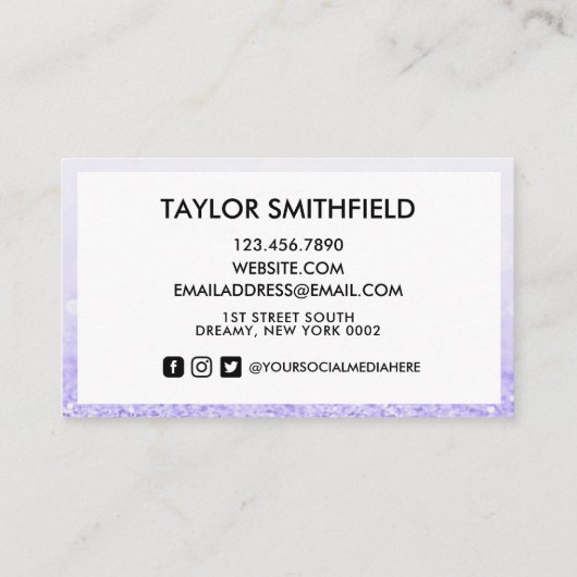 パープルフェイクグリッター 名刺 (裏面)