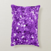 パープルフェイクシークイングリッターポップ・アートのオブラグジュアリー アクセントクッション (裏面(縦))