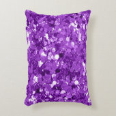 パープルフェイクシークイングリッターポップ・アートのオブラグジュアリー アクセントクッション (正面(垂直))
