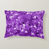パープルフェイクシークイングリッターポップ・アートのオブラグジュアリー アクセントクッション (裏面)