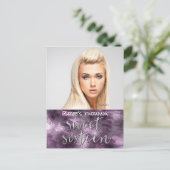 パープルフェイクフォイルグラマーシックなフォトスイート16 案内ポストカード (スタンド正面)