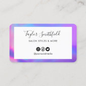 パープルフェイクホログラフィカスタムックロイヤリティカード 名刺 (裏面)