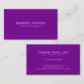 パープルフェイクレザーヴィンテージルック 名刺 (正面/裏面)