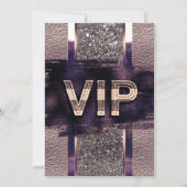 パープルフェイク&メタリックVIPパーティの招待状 招待状 (正面)
