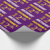 パープルフェイク/模造金ゴールド「12誕生日」 ラッピングペーパー (角)