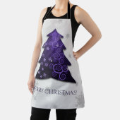 パープルフェスティバルクリスマスツリーエプロン エプロン (インサイチュ)