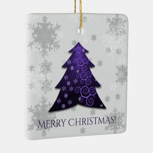 パープルフェスティバルクリスマスツリーセラミックオーナメント セラミックオーナメント (右)