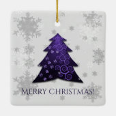 パープルフェスティバルクリスマスツリーセラミックオーナメント セラミックオーナメント (裏面)
