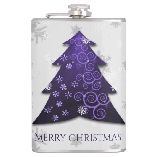 パープルフェスティバルクリスマスツリーフラスコ フラスク (正面)