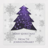 パープルフェスティバルクリスマスツリーベーキングラベル ラベル (デザイン1)