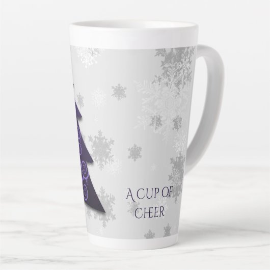 パープルフェスティバルクリスマスツリーラテマグ カフェラテマグ (右アングル)