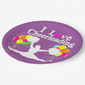 パープルフェスティバルIラブチアリーティング紙プレート ペーパープレート (アングル)