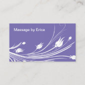 パープルフェミニンフローラマッサージセラピスト 名刺 (正面)