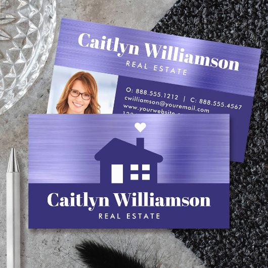 パープルフォイルフォト実在エステートエージェントブローカーハウス 名刺