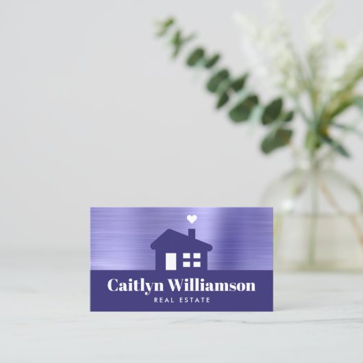 パープルフォイルフォト実在エステートエージェントブローカーハウス 名刺 (スタンド正面)