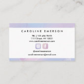 パープルフォイルマーブルスクモダンリプトタイポグラフィサロン 名刺 (裏面)