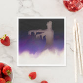 パープルフォグハロウィーンで霧の中のゾンビ スタンダードランチョンナプキン (インサイチュ)