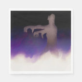 パープルフォグハロウィーンで霧の中のゾンビ スタンダードランチョンナプキン (正面)