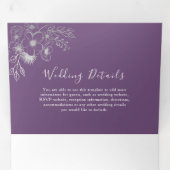 パープルフォトズ結婚トリフォールド招待状 三つ折り招待状 (内部最初)
