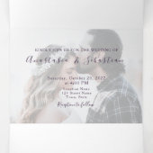 パープルフォトズ結婚トリフォールド招待状 三つ折り招待状 (内部中)