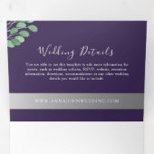 パープルフォトズ結婚トリフォールド招待状 三つ折り招待状 (内部最初)