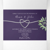 パープルフォトズ結婚トリフォールド招待状 三つ折り招待状 (内部中)