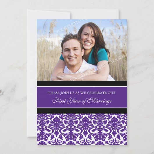 パープルフォト1周年パーティー招待状 招待状 (正面)