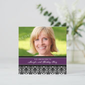 パープルフォト50thバースデーパーティ招待状 招待状 (スタンド正面)