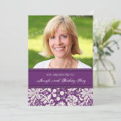 パープルフォト60thバースデーパーティ招待状 招待状 (スタンド正面)