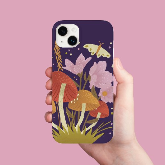 パープルフォレストマッシュルームiPhoneケース Case-Mate iPhoneケース