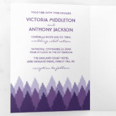 パープルフォレストレンジウッドランド結婚ズスイート 三つ折り招待状 (内部最初)