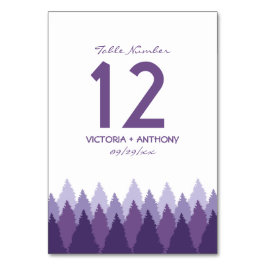 パープルフォレストレンジウッドランド結婚ズ テーブルナンバー