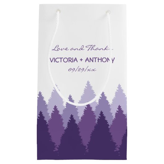 パープルフォレストレンジウッドランド結婚式の引き出物 スモールペーパーバッグ (正面)