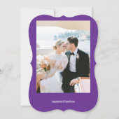 パープルフォレ結婚ストのカスタム写真日付の保存 招待状 (裏面)