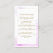 パープルフォーエバーで私たちのハート葬儀祈りの言葉カード 名刺 (裏面)