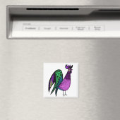 パープルフォークアートルースター マグネット (インサイチュ (食洗機))