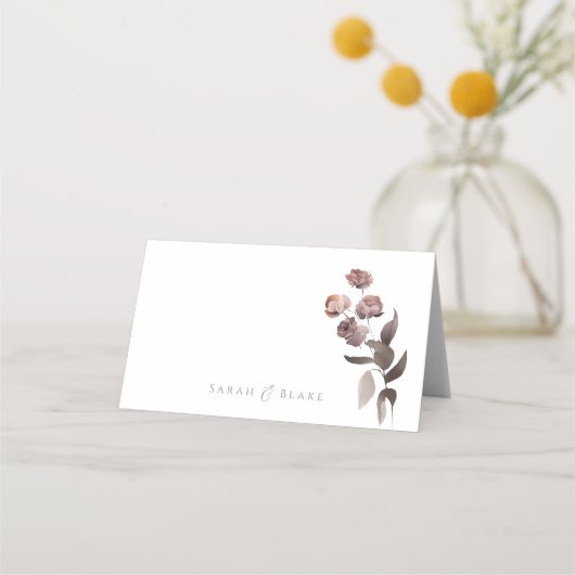 パープルフォールド結婚ズ座席表ベジタリアンミール プレイスカード (裏面)